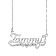 Personalized Name Necklace With Heart and Tail