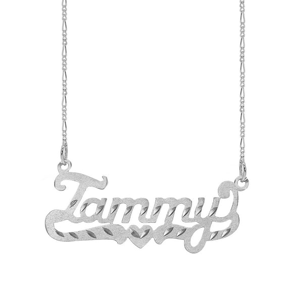 Personalized Name Necklace With Heart and Tail