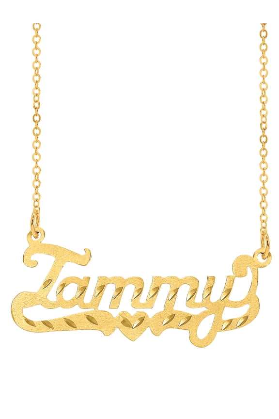 Personalized Name Necklace With Heart and Tail