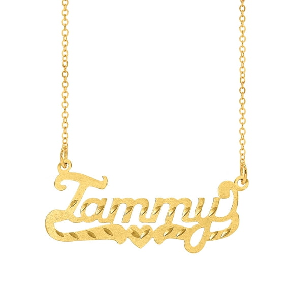 Personalized Name Necklace With Heart and Tail