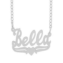 Personalized Name Necklace With Tail and Heart