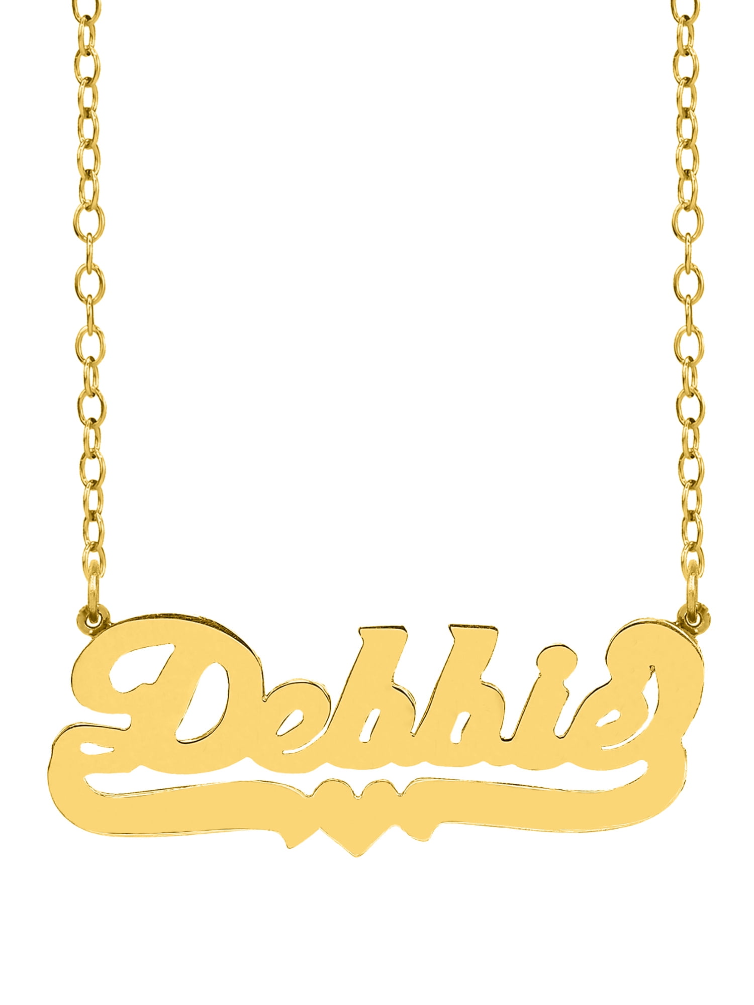 Personalized Name Necklace With Tail and Heart