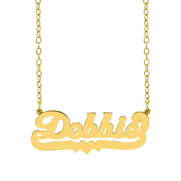 Personalized Name Necklace With Tail and Heart