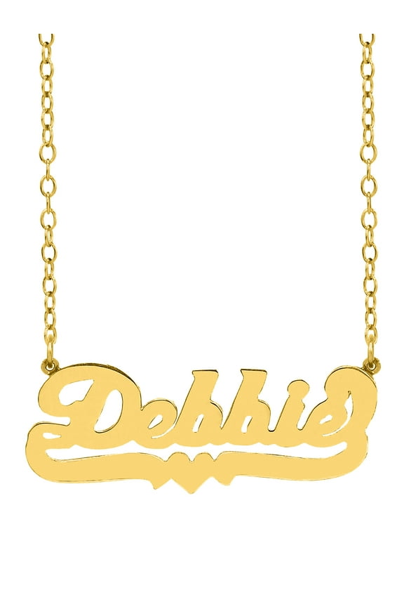 Personalized Name Necklace With Tail and Heart