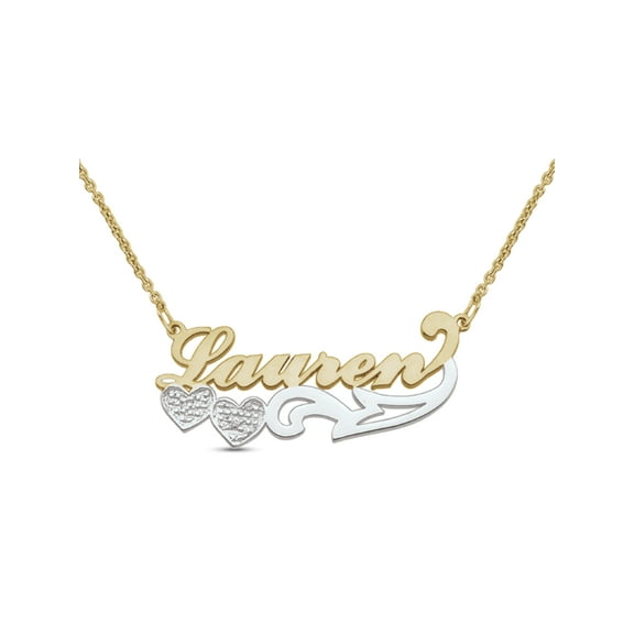 Personalized Name Necklace in 10K Gold with Diamond Accents by Jewlster