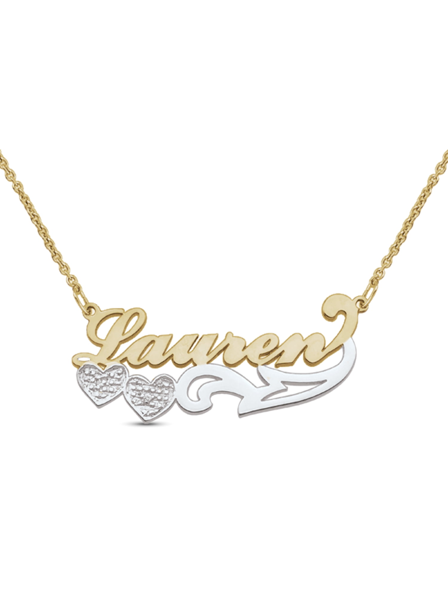 Personalized Name Necklace in 14K Gold with Diamond Accents by Jewlster