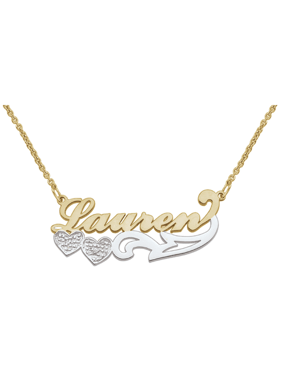 Personalized Name Necklace in Gold Plated Sterling Silver with Diamond Accents by Jewlster