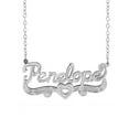 thumbnail image 1 of Personalized Name Necklace with Beading and Rhodium on Name and Heart, 1 of 1