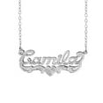 thumbnail image 1 of Personalized Name Necklace with Beading and Rhodium on Name and Tail, 1 of 1