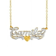 JAY AIMEE DESIGNS Personalized Name Necklace with Beading and Rhodium on Name and Tail
