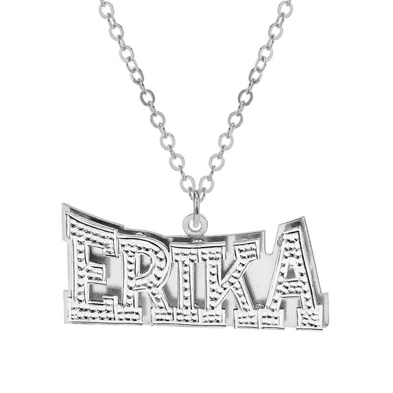Personalized Name Necklace with Beading and Rhodium