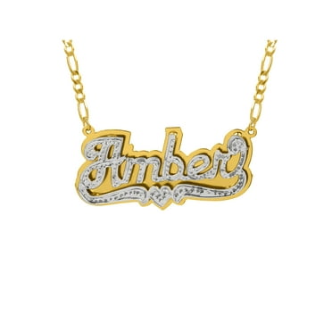 Personalized Name Necklace with Beading and Rhodium