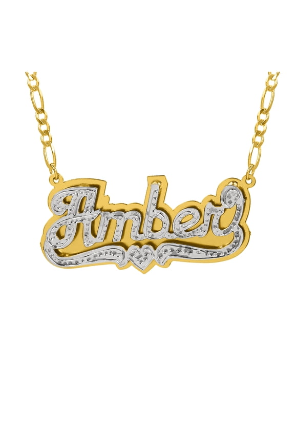 Personalized Name Necklace with Beading and Rhodium