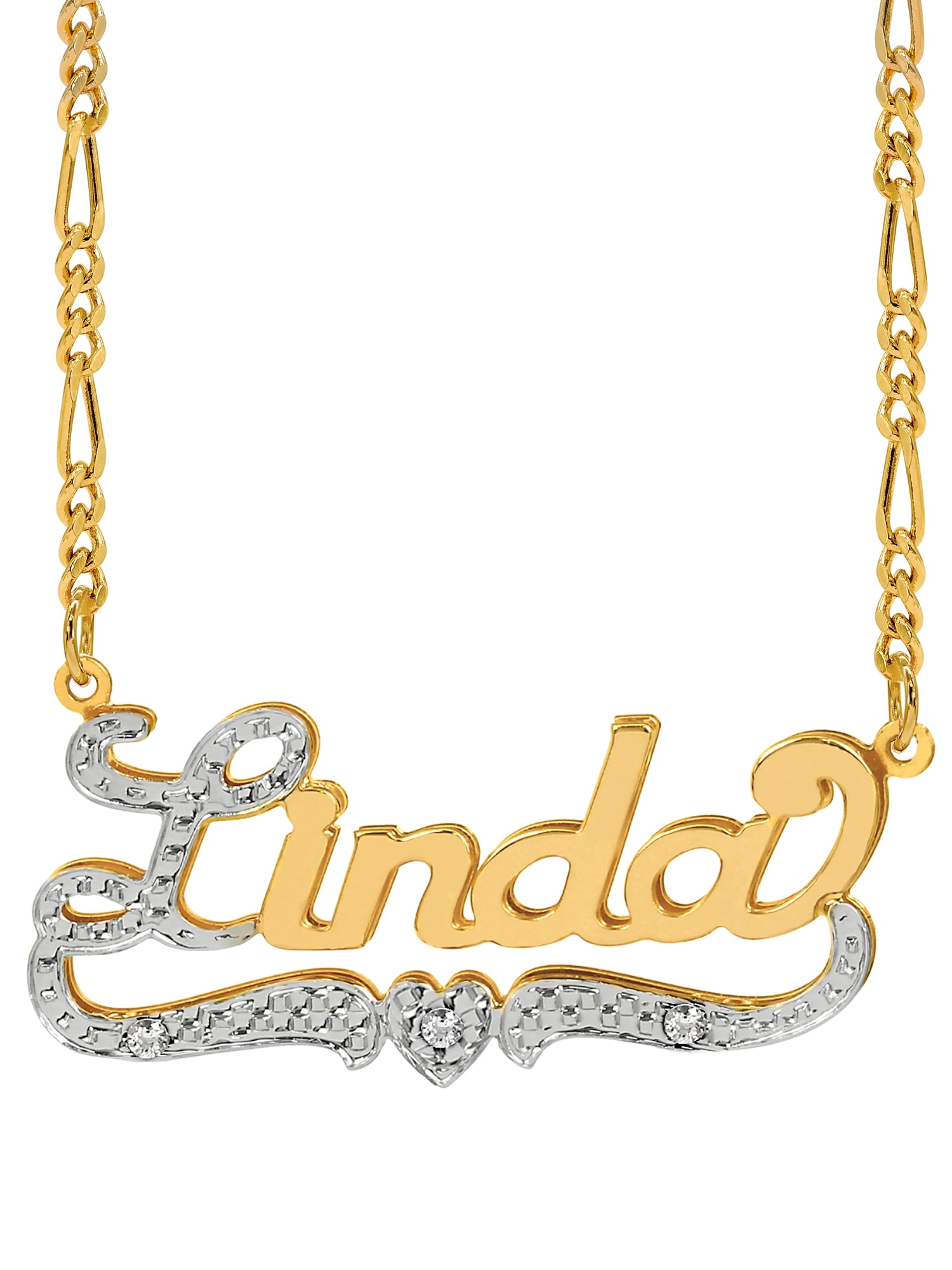 Personalized Name Necklace with First Initial and Tail Beaded and