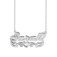 thumbnail image 1 of Personalized Name Necklace with Heart and Tail. Beading and Rhodium on First Initial and Heart, 1 of 2