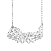 Personalized Name Necklace with Hearts and Tail