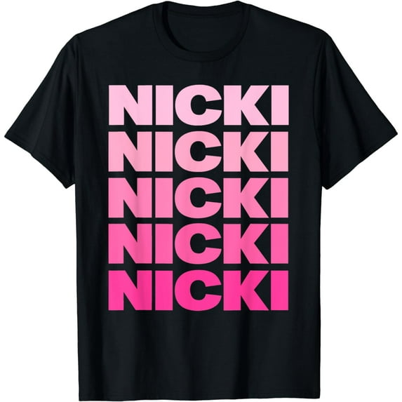 Personalized Name Nicki I Love Nicki Pink Vintage T-Shirt