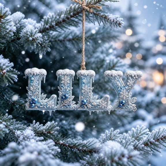 Personalized Name Ornament Winter Wonderland Christmas Decor