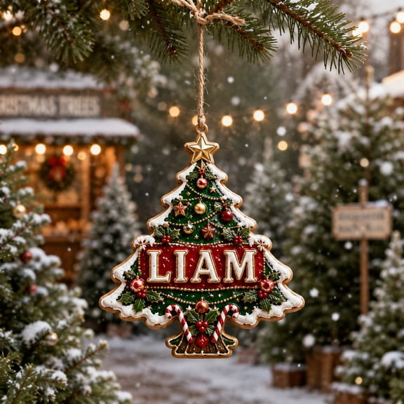 Personalized Name Ornament for Christmas Tree Decorating