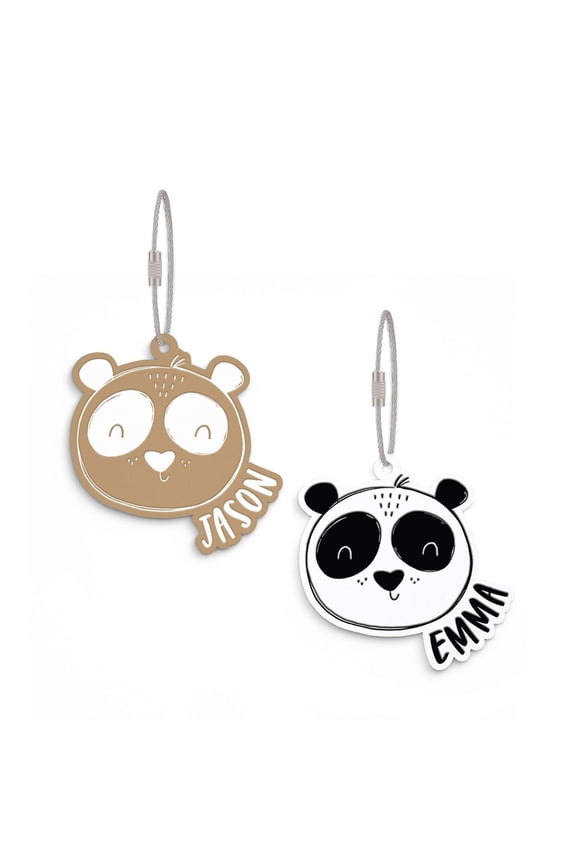 Personalized Name Panda Acrylic Bag Tag