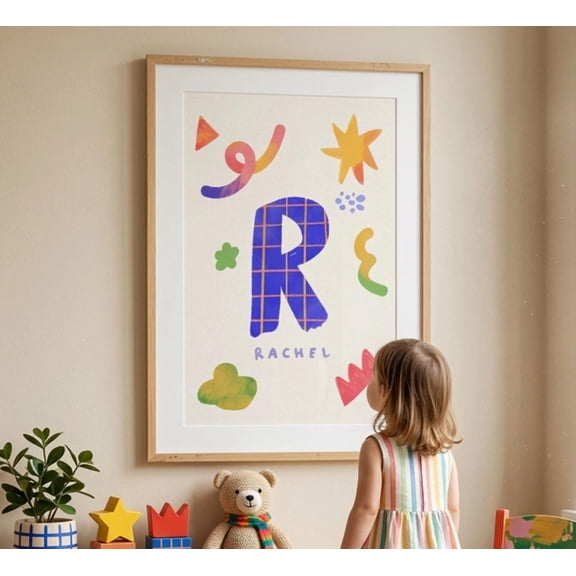 Personalized Name Poster, Nursery Sign, Unframed Paper Poster 8x10in