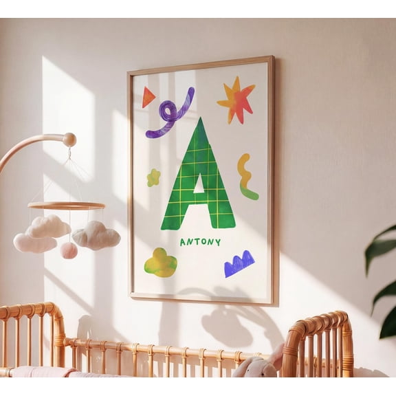 Personalized Name Print, Nursery Wall Art, Unframed Paper Poster 8x10in