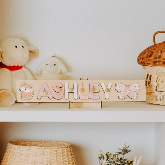 Personalized Name Puzzle With Pegs, Custom Montessori Toys, Back To School Gift