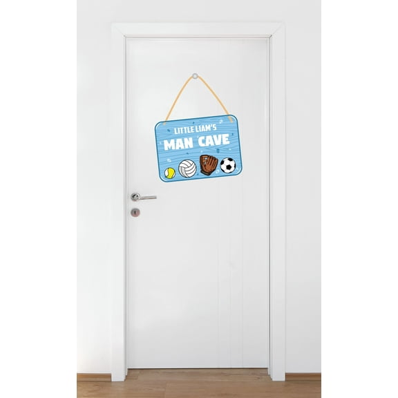Personalized Name Signs Wall Decal Cute Boys Cave Hanging Signboard Bedroom Wall Decal for Boys Cute Themed Room Dcor - Size: 22 In x 27 In