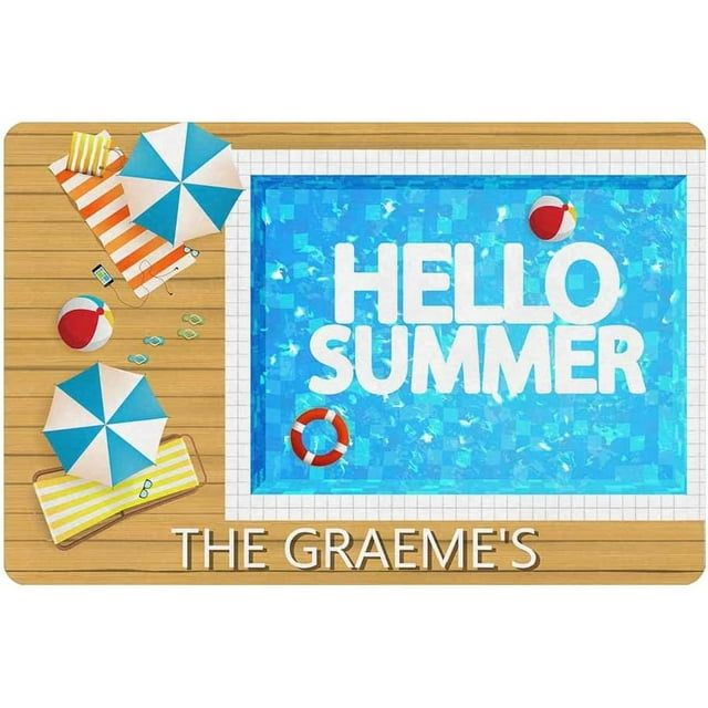 Personalized Name Swimming Pool Door Mat Custom Bath Mat To Our