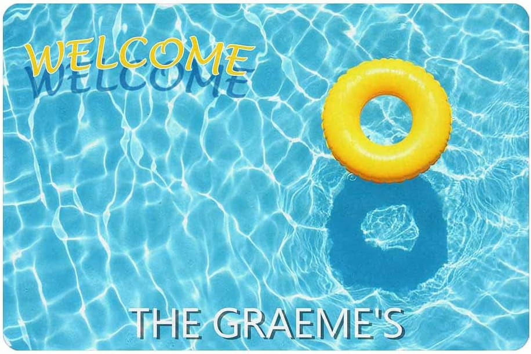 Personalized Name Swimming Pool Door Mat Custom Bath Mat To Our