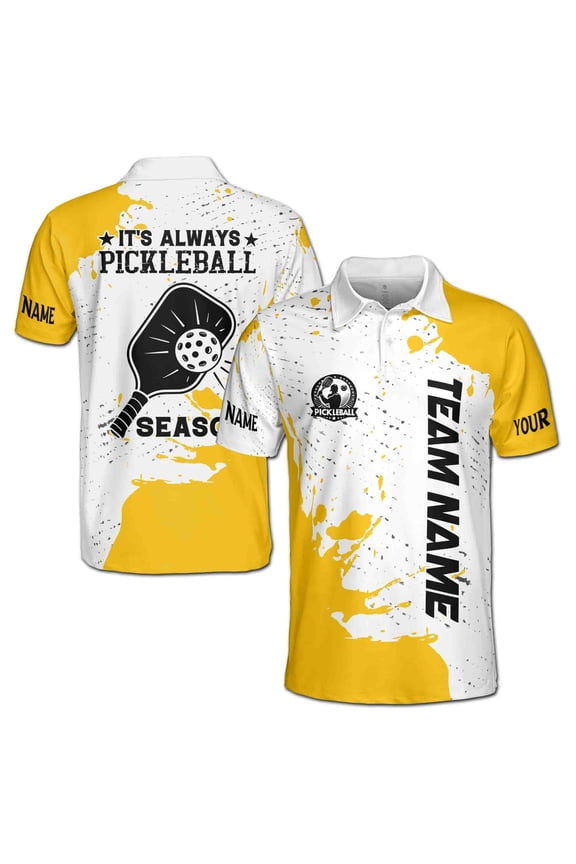 Personalized Name Team Always Pickleball Season Men's Polo Shirt S-5XL