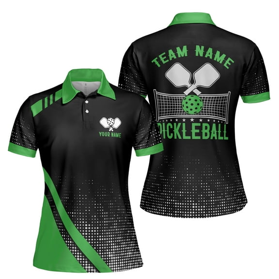 Personalized Name Team Name Time To Play Pickleball Green Women's Polo Shirt S-5XL
