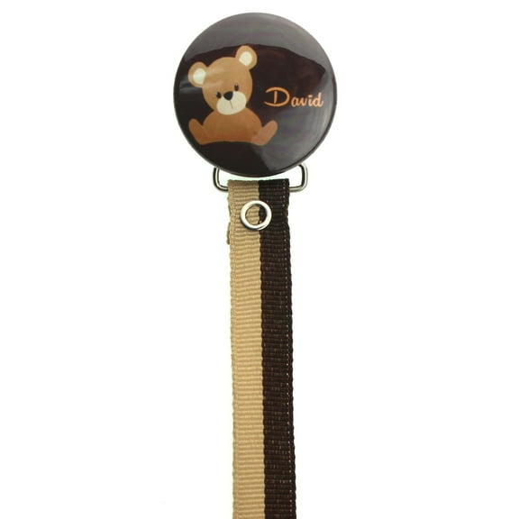 Personalized Name Teddy Bear Pacifier Clip