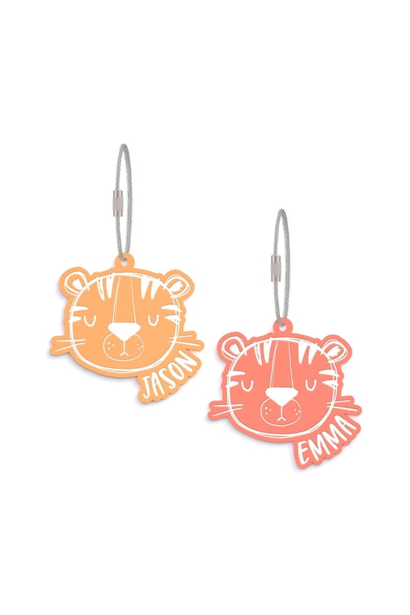 Personalized Name Tiger Acrylic Bag Tag