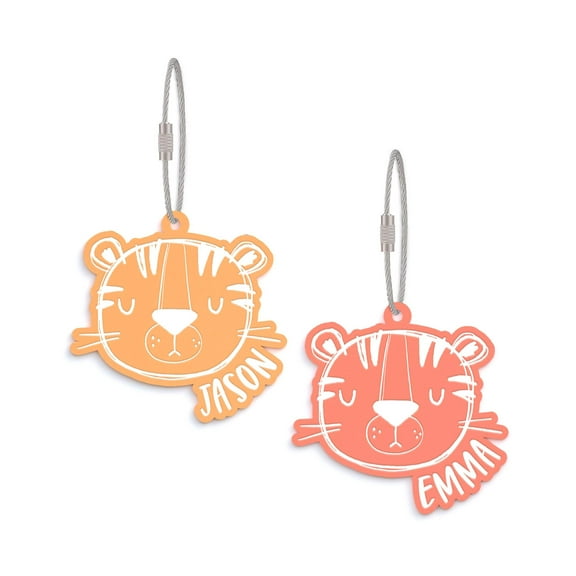 Personalized Name Tiger Acrylic Bag Tag