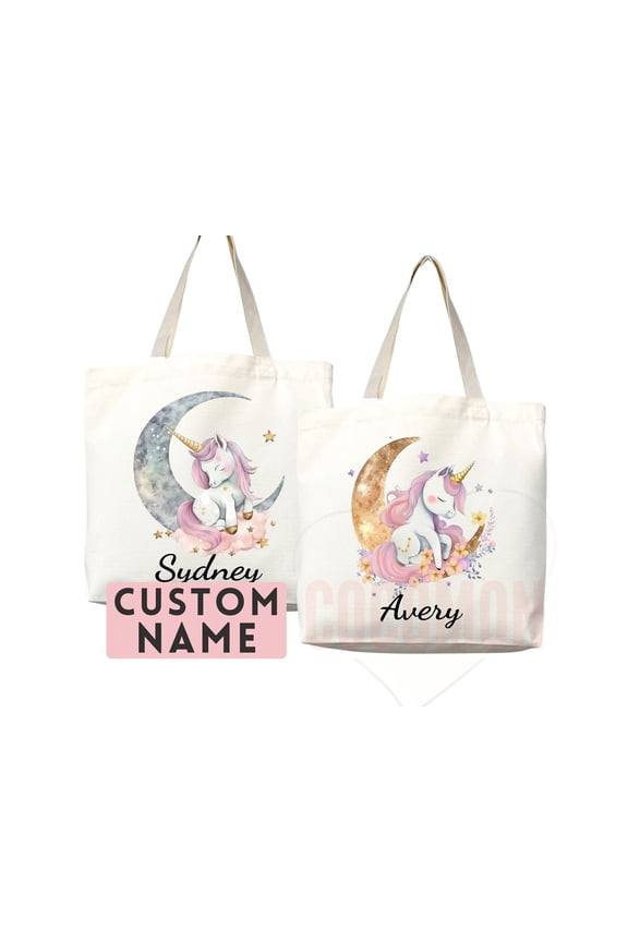 Personalized Name Tote Bag Unicorn Gift Custom Name Tote Bag Custom Tote Shopper Customize