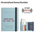 thumbnail image 1 of Personalized Name Travel Passport Holder, Personalized Initials Embossed Lychee Leather RFID Blocking Passport Cover Elegant And Stylish Unisex Passport Book And Card Wallet, Blue, 1 of 8