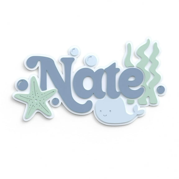 Personalized Name Under the Sea Baby Boy Acrylic Sign