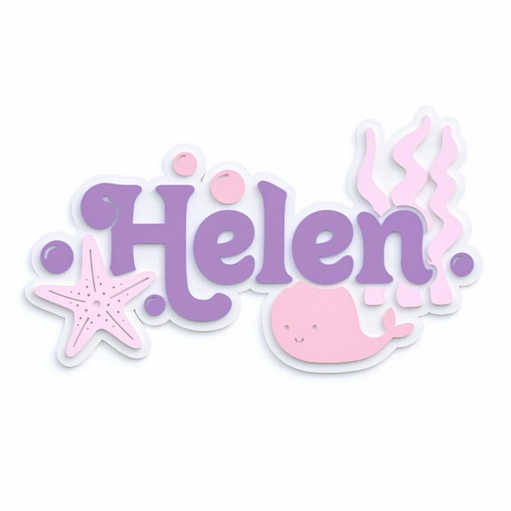 Personalized Name Under the Sea Baby Girl Acrylic Sign