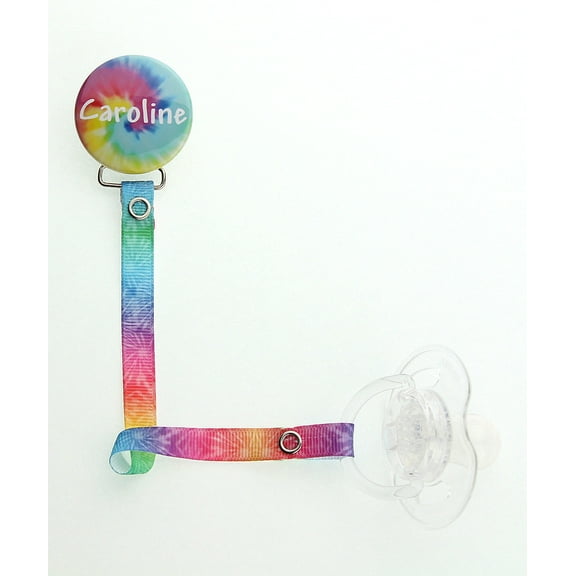 Personalized Name Unisex Tie-Dye Pacifier Clip