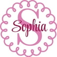 thumbnail image 1 of Personalized Name Vinyl Decal Sticker Custom Initial Wall Art Decor Baby Girls Design Nursery Room Bedroom 12 Inches X 12 Inches, 1 of 1
