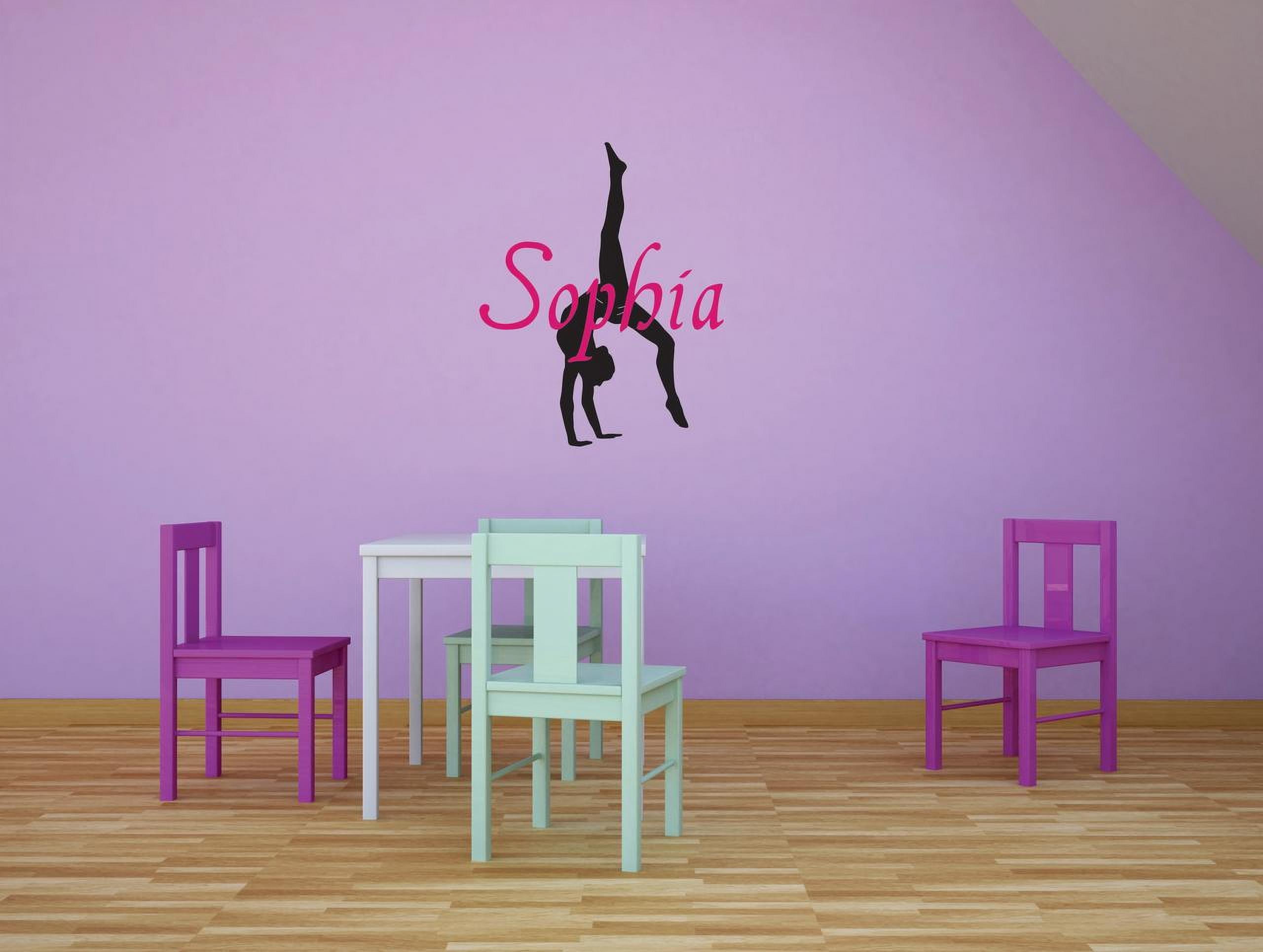 Personalized Name Vinyl Decal Sticker Custom Initial Wall Art Gymnastics  Girls Sports Decor 22 Inches X 24 Inches - Walmart.com, image size:2560x1930