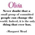 thumbnail image 1 of Personalized Name Vinyl Decal Sticker Custom Initial Wall Art Personalization Changing the World Quote Margaret Mead 20 Inches X 20 Inches, 1 of 1