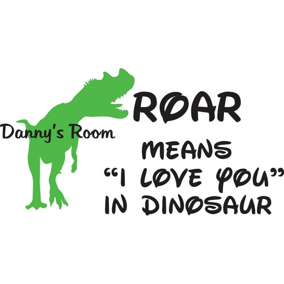 Personalized Name Vinyl Decal Sticker Custom Initial Wall Art Personalization Decor Baby Boy Nursery Room Newborn Dinosaur Roar Means Love Quote 10 Inches x 18 Inches