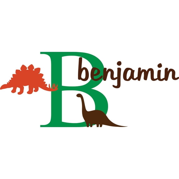 Personalized Name Vinyl Decal Sticker Custom Initial Wall Art Personalization Decor Baby Boy Nursery Room Newborn Dinosaurs 10 Inches x 18 Inches