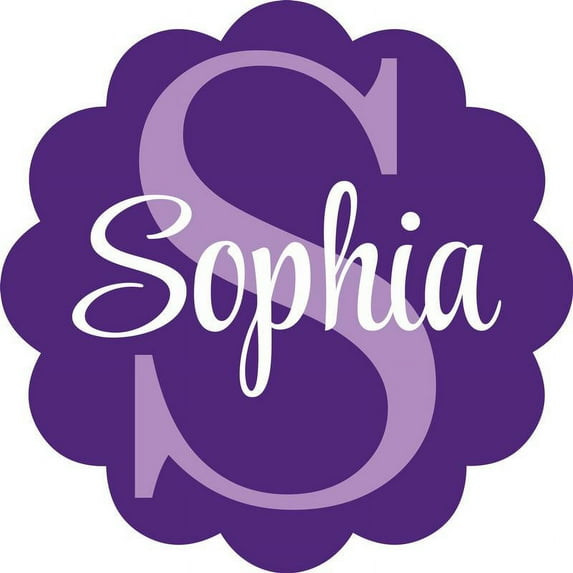 Personalized Name Vinyl Decal Sticker Custom Initial Wall Art Personalization Decor Baby Girls Design Nursery Room 15 Inches X 15 Inches