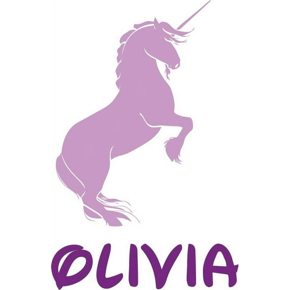 Personalized Name Vinyl Decal Sticker Custom Initial Wall Art Personalization Decor Bedroom Girl Unicorn Fairytale Magical 12 Inches x 18 Inches