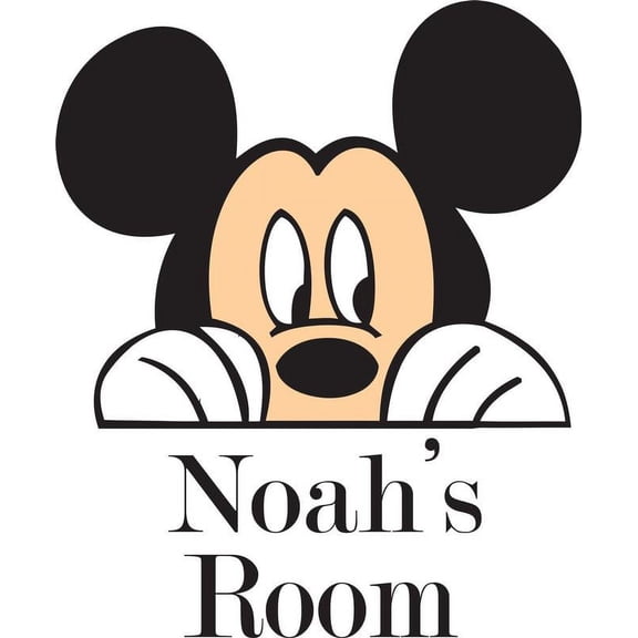 Personalized Name Vinyl Decal Sticker Custom Initial Wall Art Personalization Decor Boy Baby Nursery Cartoon Character 14 Inches x 14 Inches