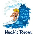 thumbnail image 1 of Personalized Name Vinyl Decal Sticker Custom Initial Wall Art Personalization Decor Boy Water Surfing Surf Board Hobby Bedroom 14 Inches X 14 Inches, 1 of 1