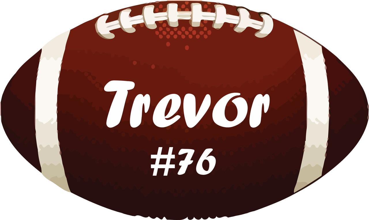 VWAQ Custom Football Player Wall Decal - Personalized Name & Number Sports Sticker (60"H X 20"W)